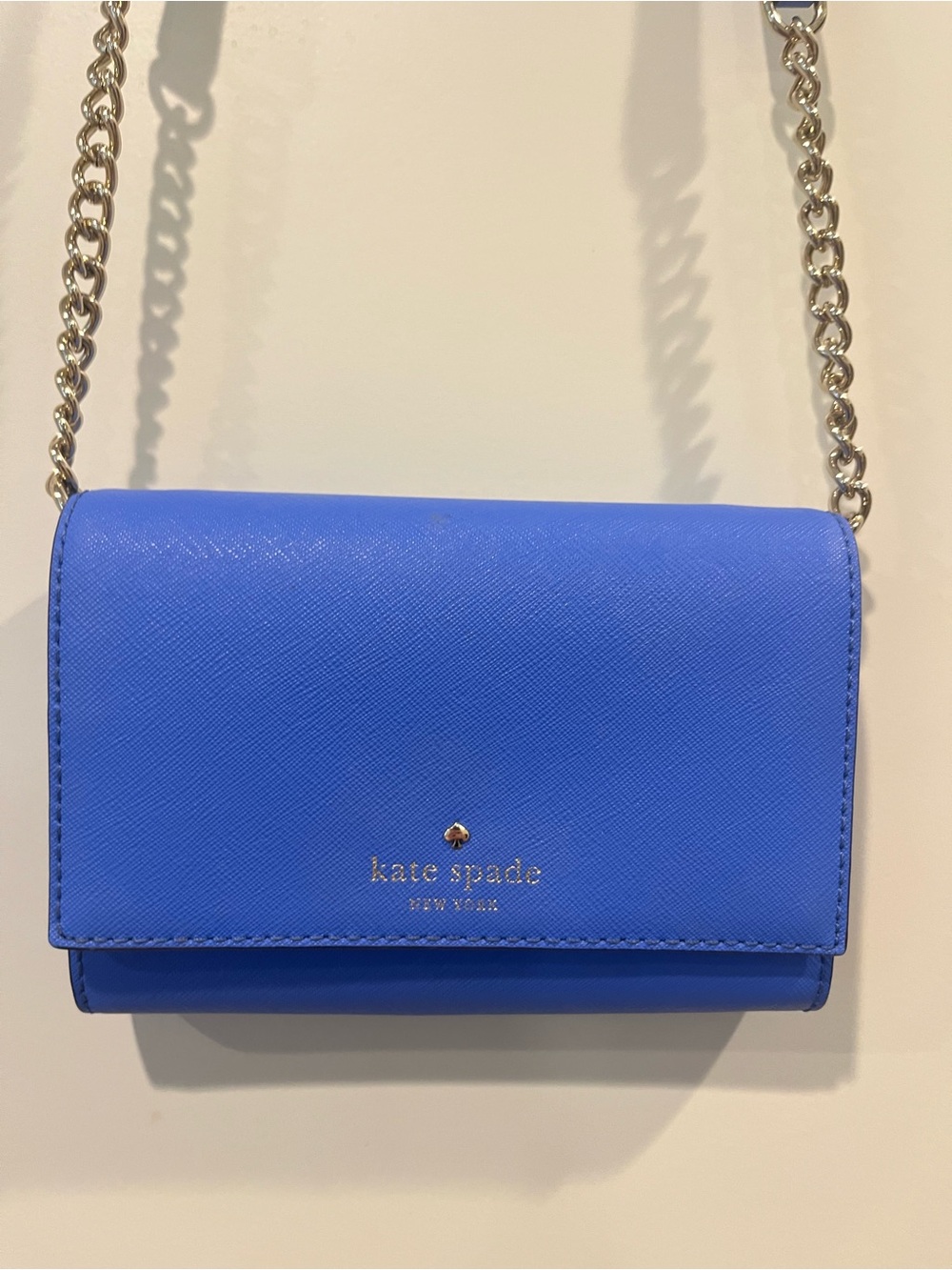 kate spade royal blue Crossbody with Gold Chain